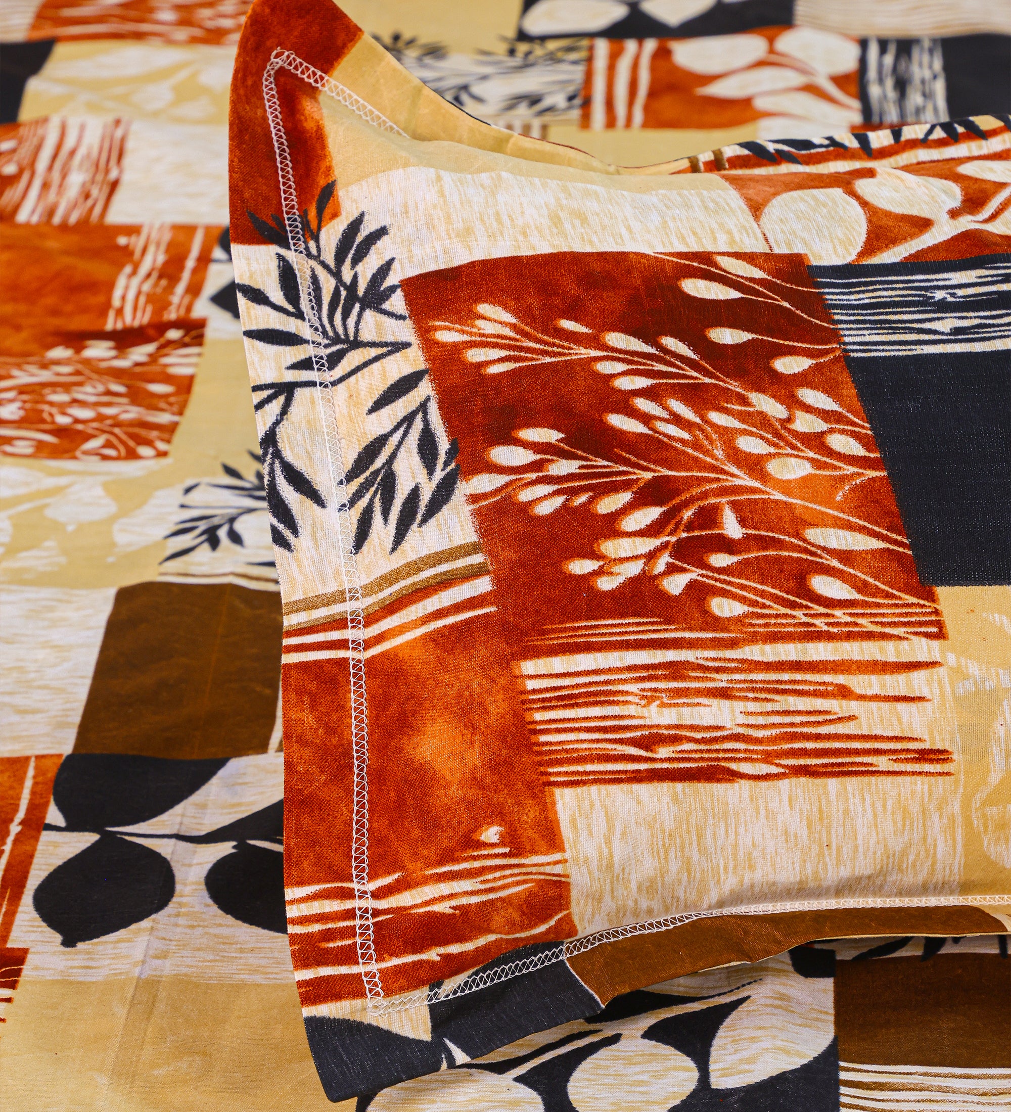 Geometric Multicolor Cotton Double Bedsheet