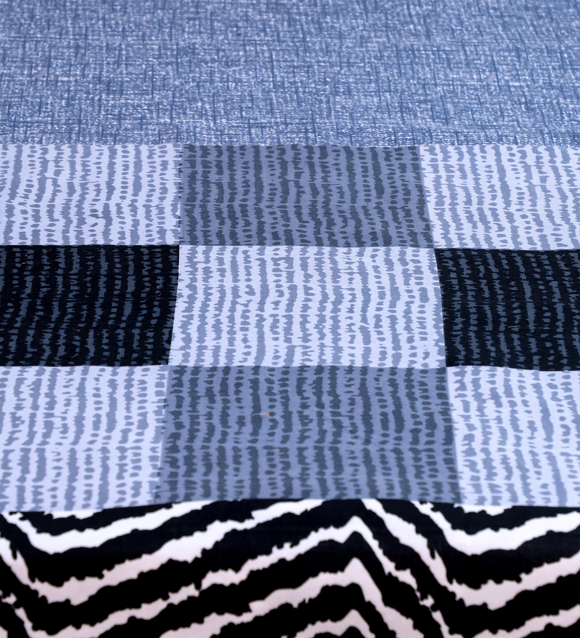 Premium Cotton Grey Grid Double Bedsheet