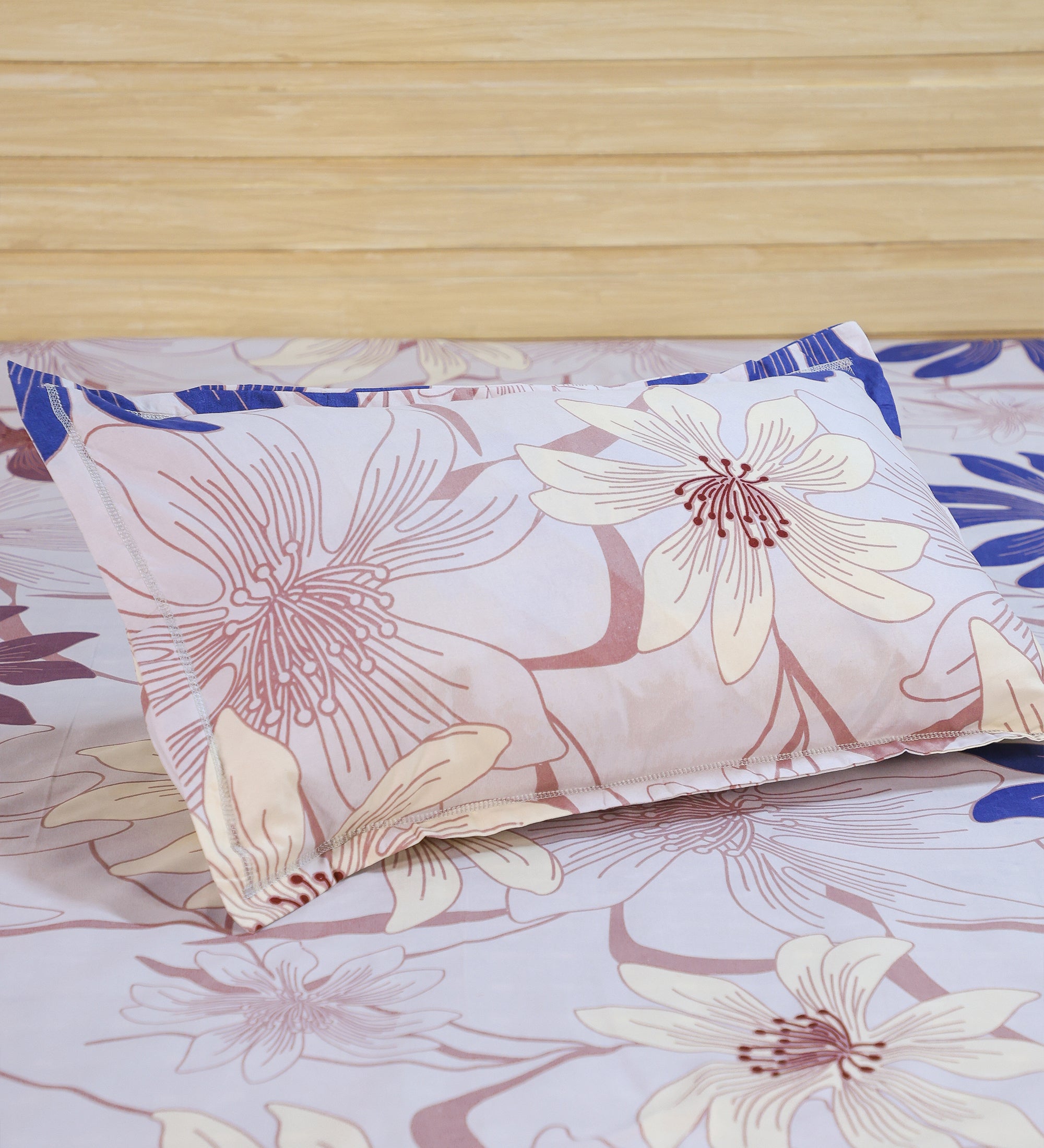 Premium Cotton Multicolor Floral Double Bedsheet