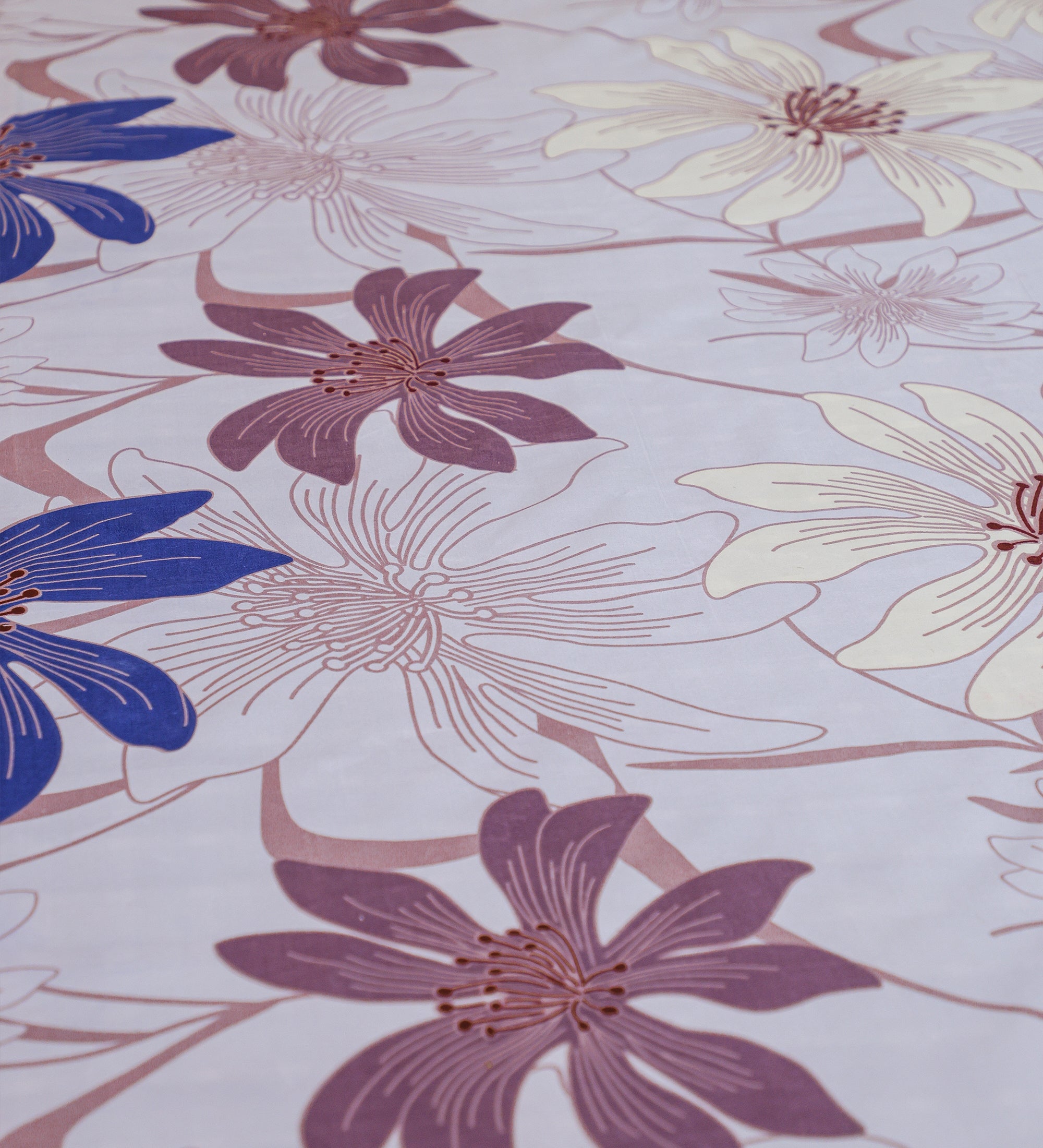 Premium Cotton Multicolor Floral Double Bedsheet