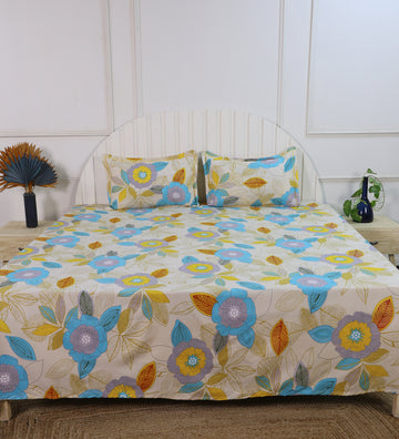 Aesthetic Multicolor Cotton Double Bedsheet