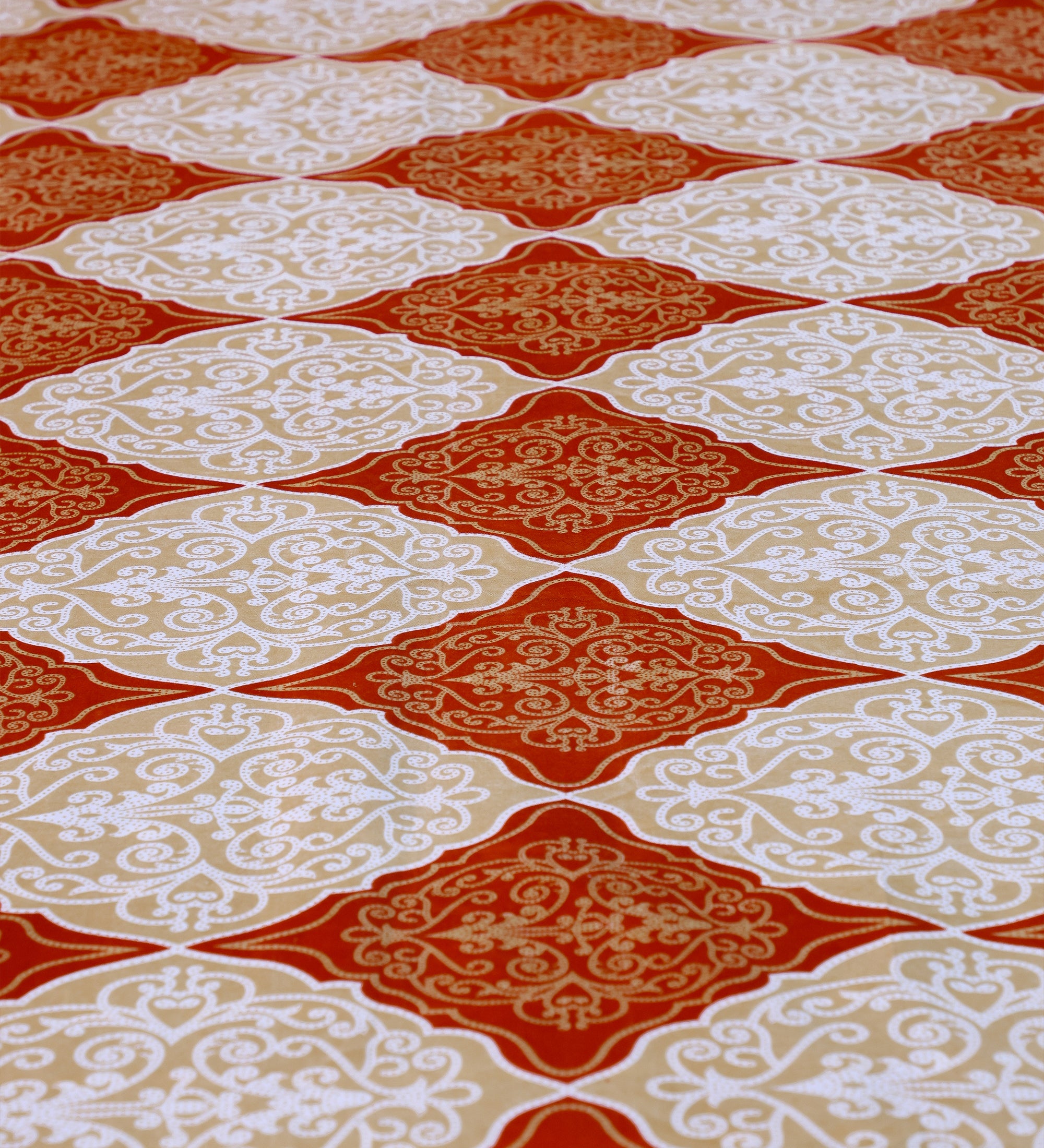 Diamond Orange Cotton Double Bedsheet