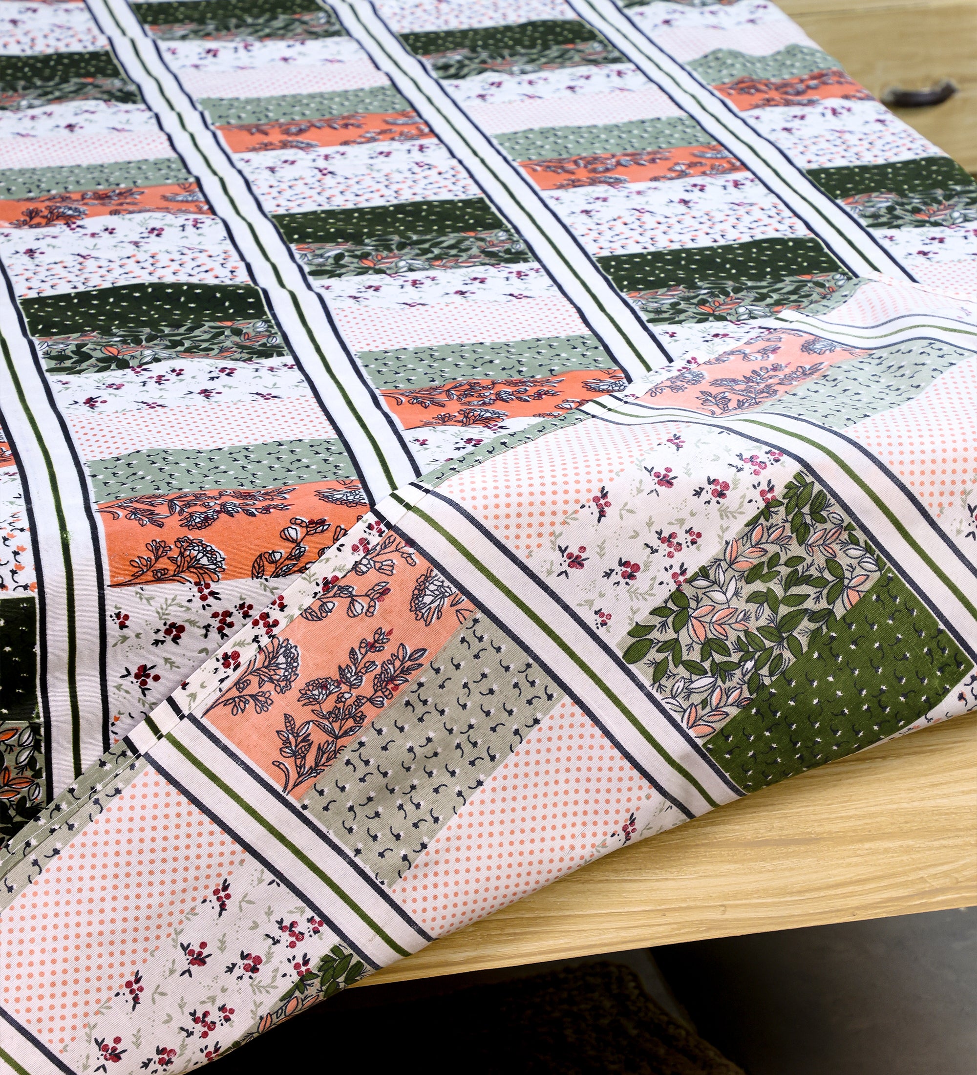 Grid Multicolor Cotton Double Bedsheet