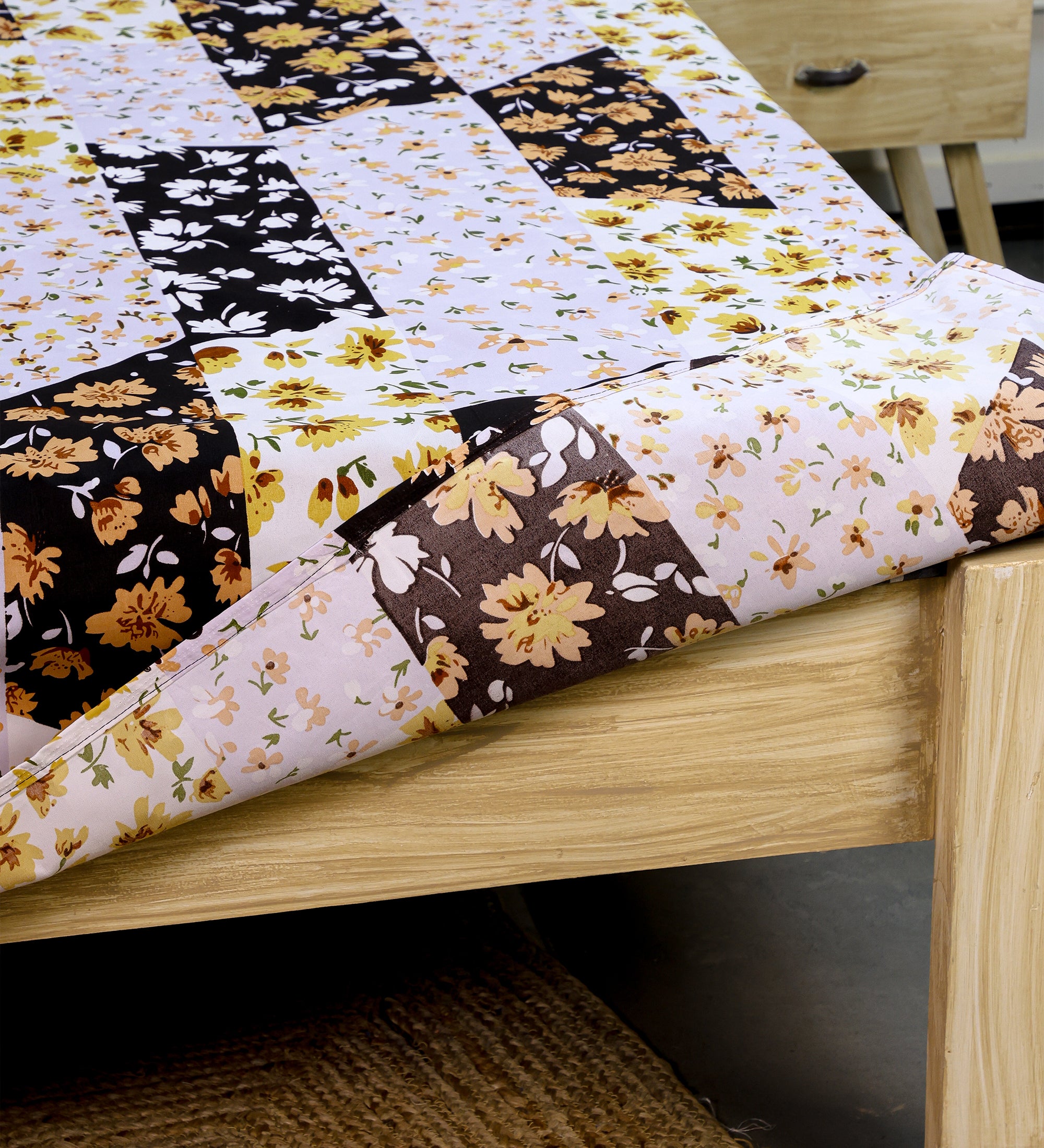 Premium Cotton Mix Floral Double Bedsheet