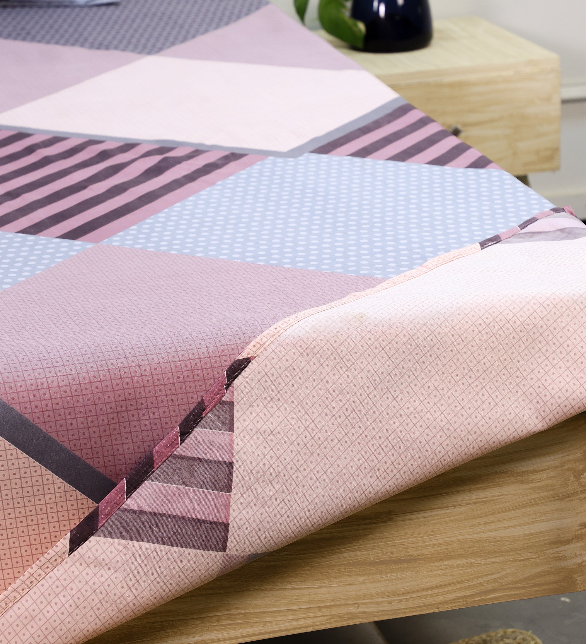 Premium Cotton Peach Pink Double Bedsheet