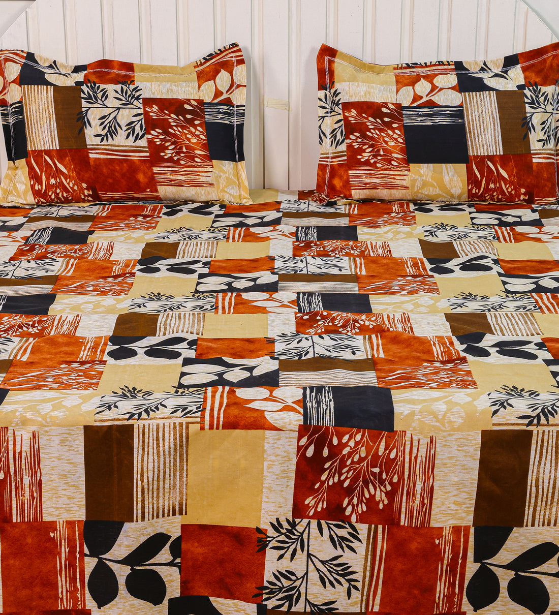 Geometric Multicolor Cotton Double Bedsheet