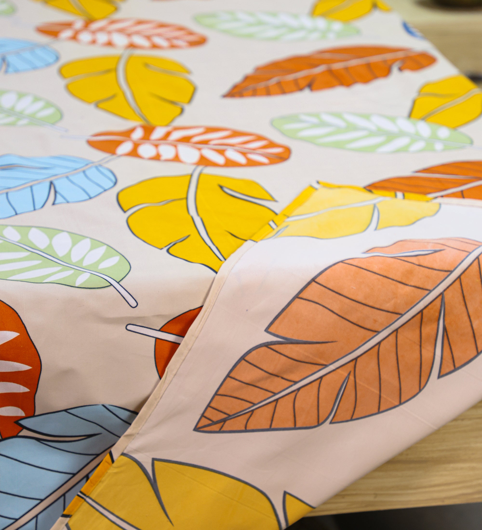 Aesthetic Cotton Leaf Double Bedsheet