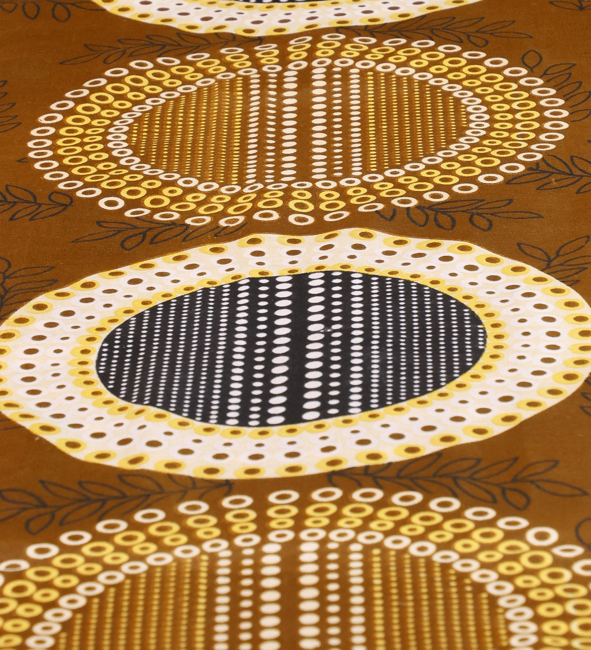 Circle Brown Cotton Double Bedsheet