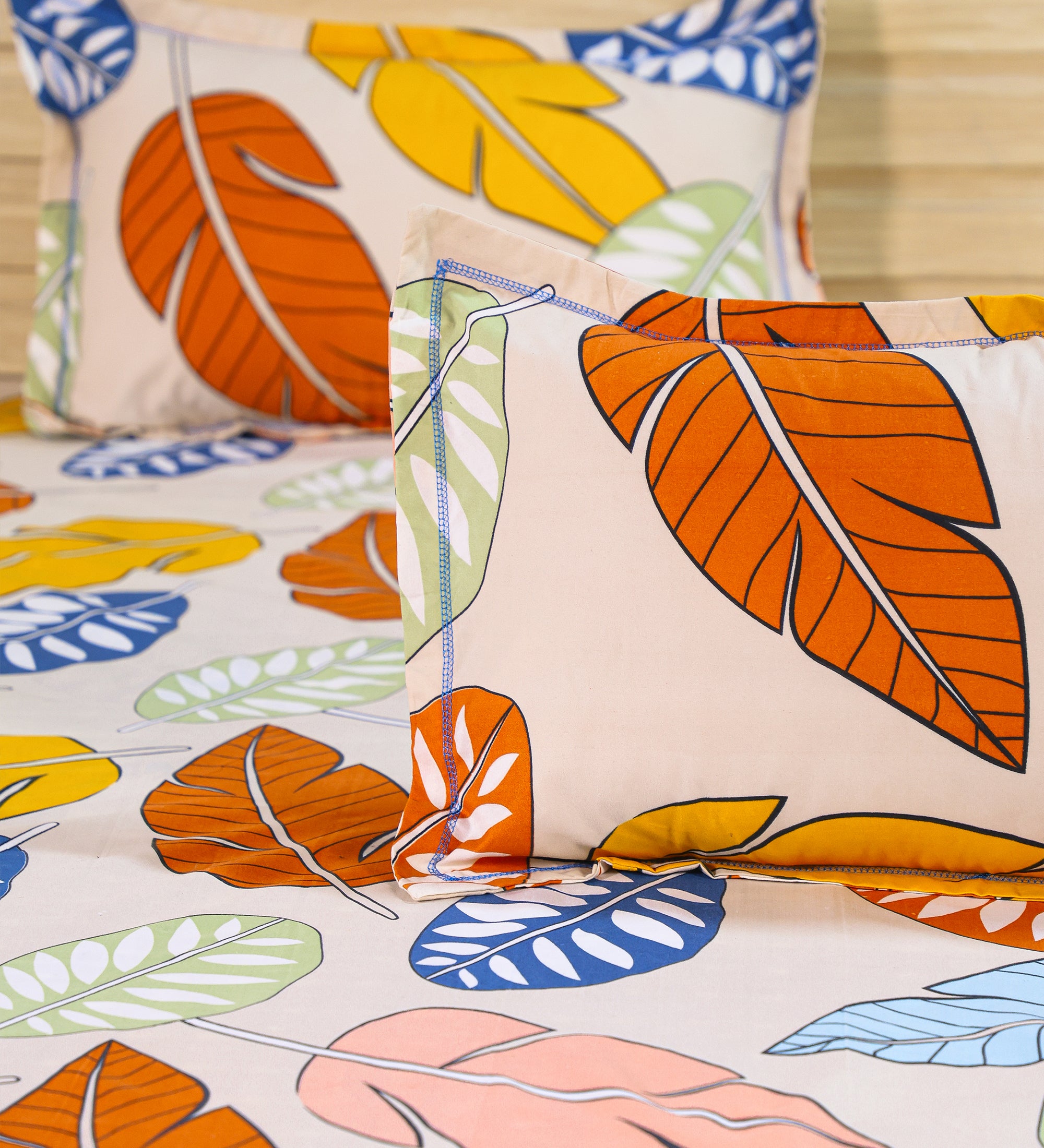Aesthetic Cotton Leaf Double Bedsheet