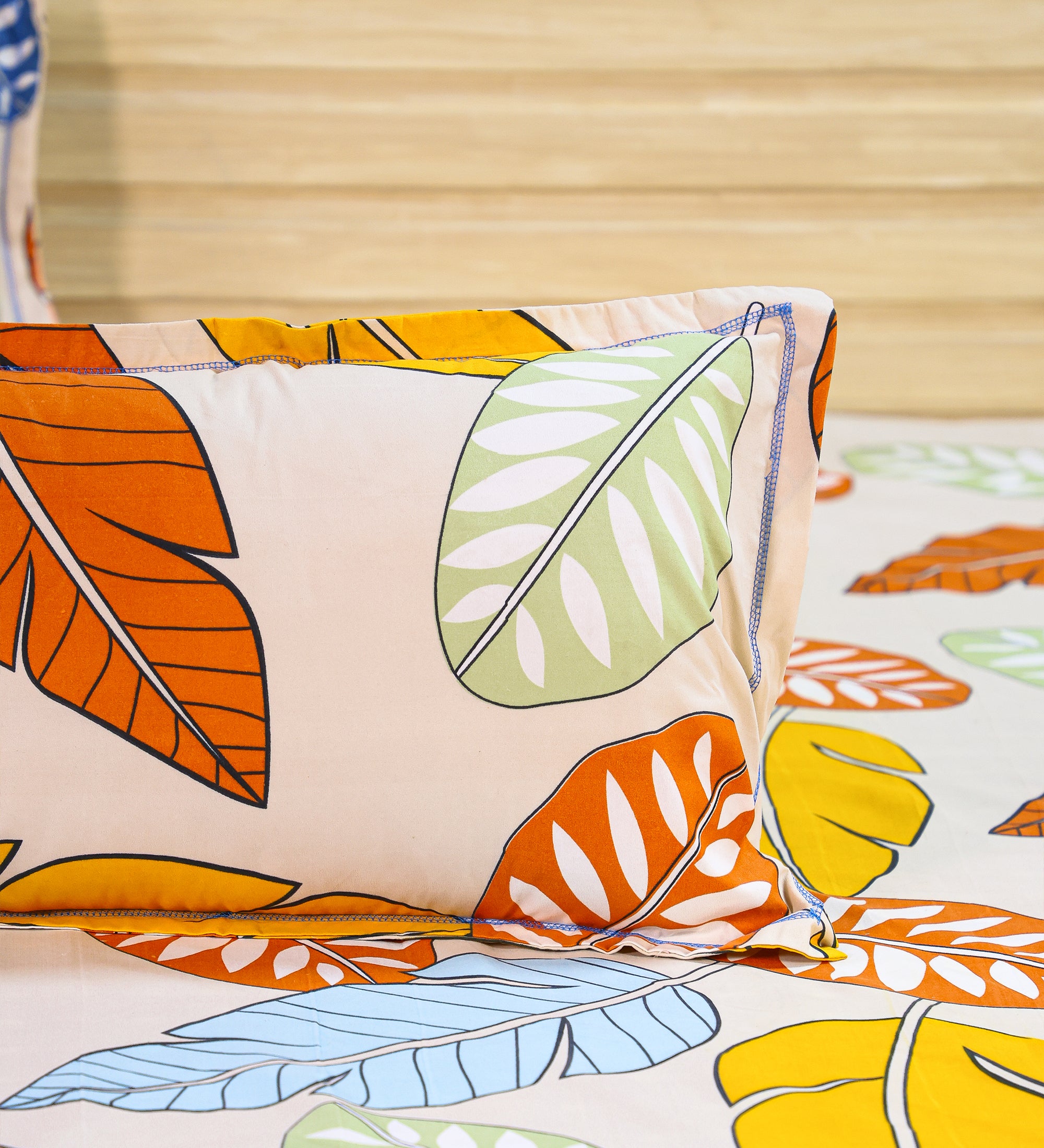 Aesthetic Cotton Leaf Double Bedsheet