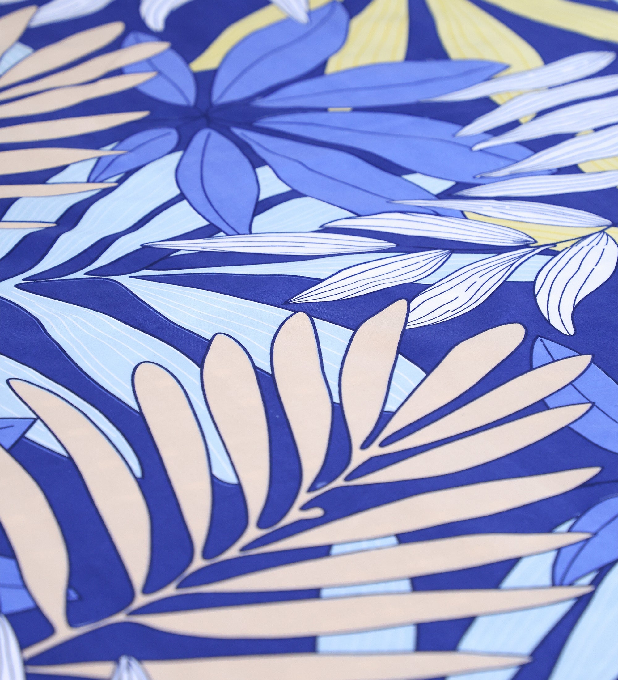 Premium Cotton Blue Leaf Double Bedsheet