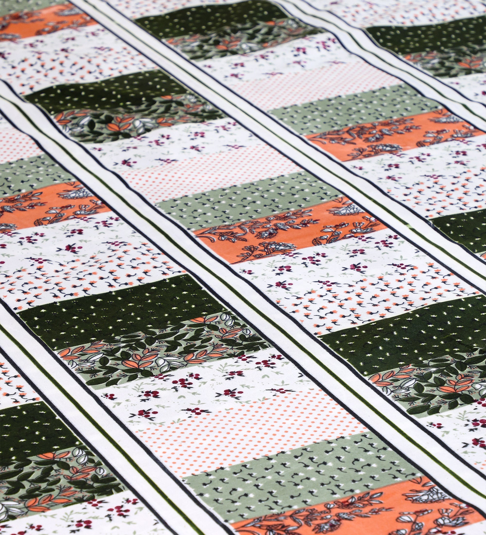 Grid Multicolor Cotton Double Bedsheet