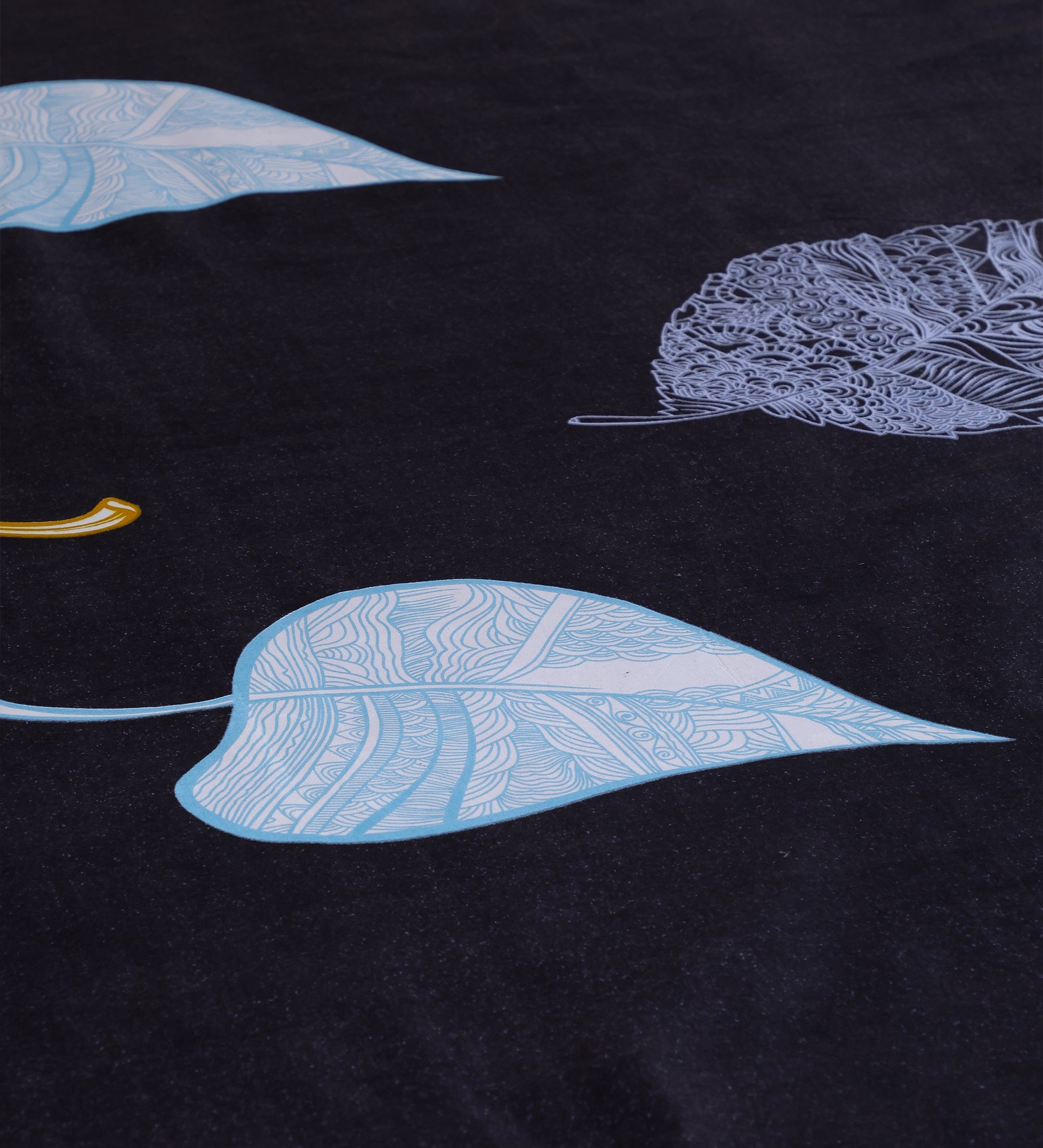 Premium Cotton Black Leaf Double Bedsheet