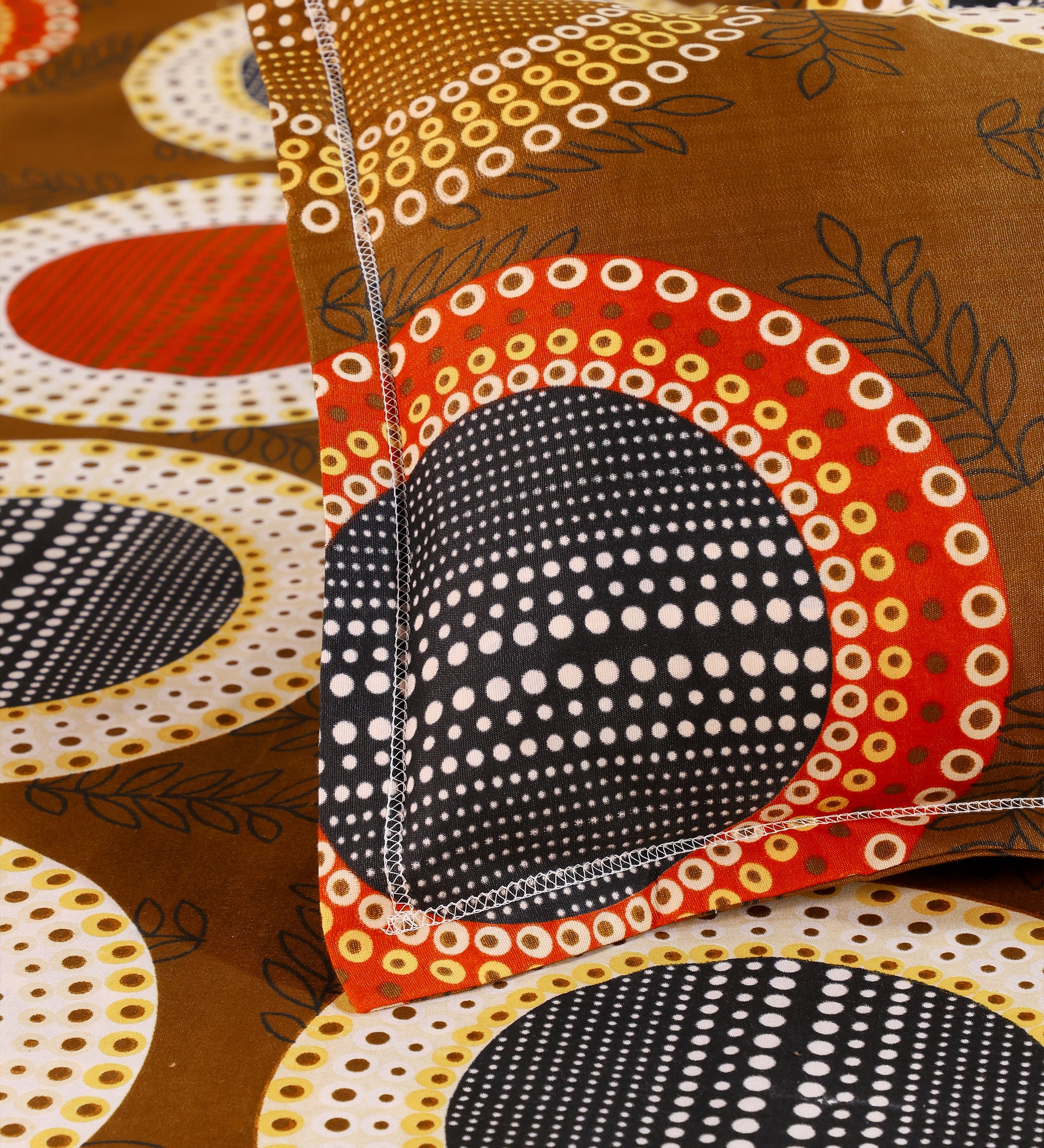 Circle Brown Cotton Double Bedsheet
