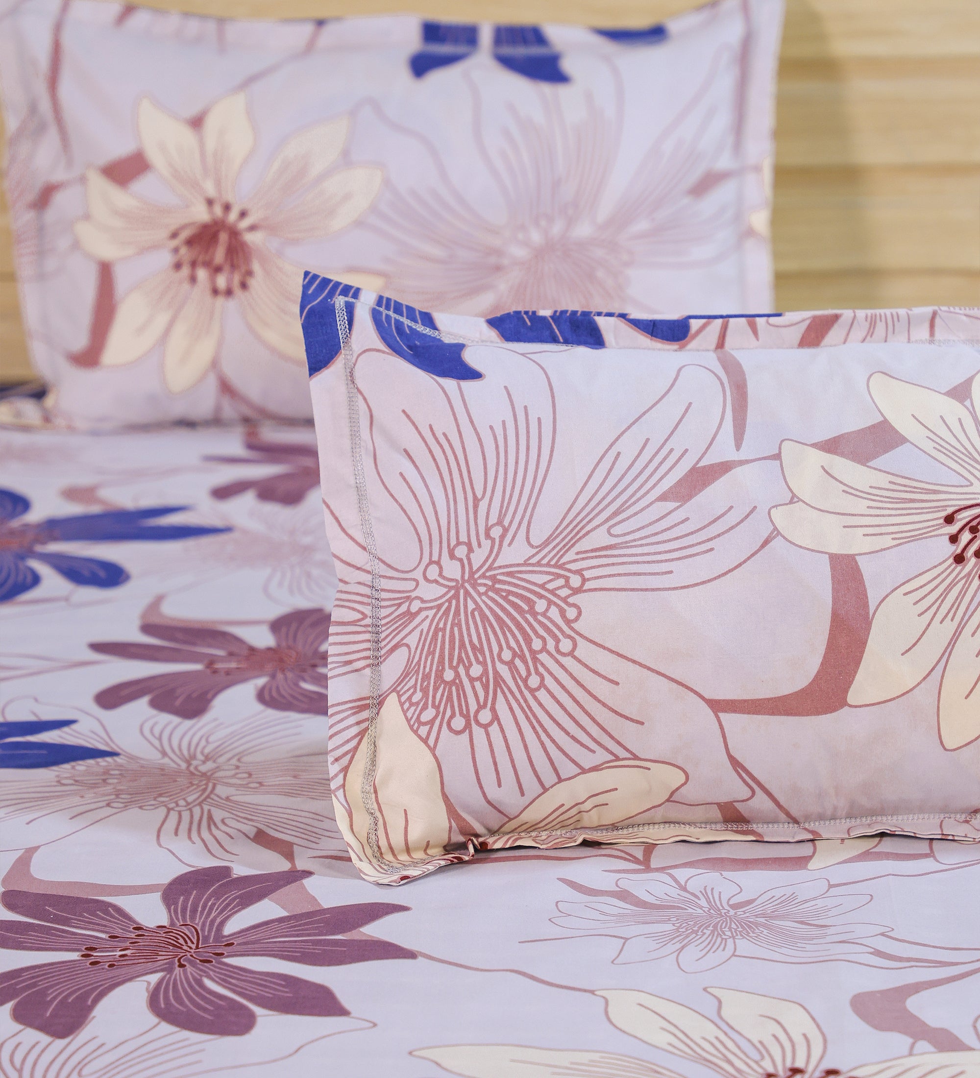 Premium Cotton Multicolor Floral Double Bedsheet