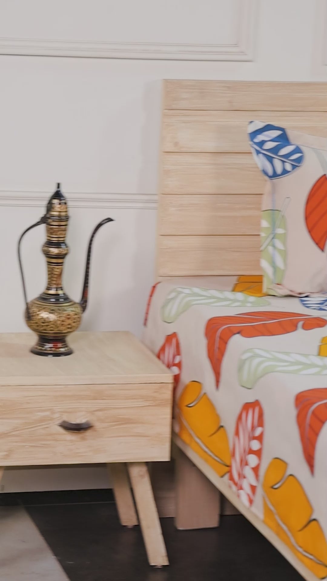 Aesthetic Cotton Leaf Double Bedsheet