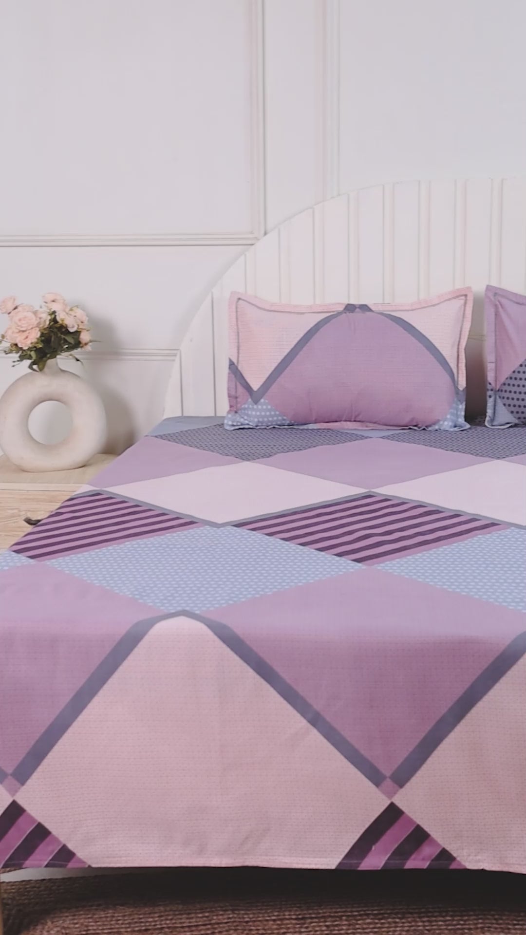 Premium Cotton Peach Pink Double Bedsheet
