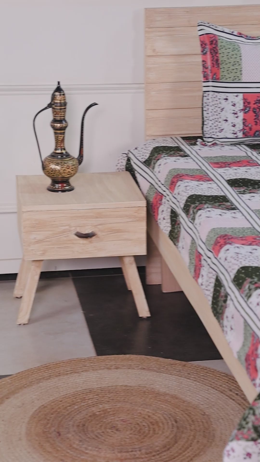 Grid Multicolor Cotton Double Bedsheet